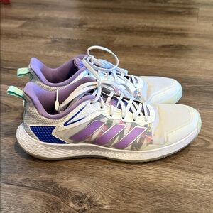 Adidas Women Defiant Speed Pickleball Tennis Shoes Cloud White Violet Fusion 9.5